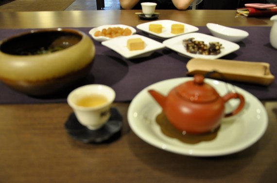 台北の茶藝館にて